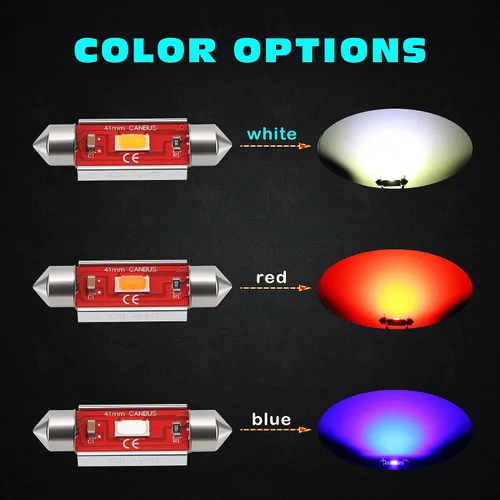Vista 2 de Focos LED Festoon DE3175 DE3021 de 1.220 in, mapa interior, cúpula, maletero, luces de lectura, blanco de 6000 K, DE3022 3022 3021, 480 lúmenes