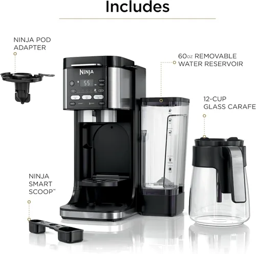 Vista 17 de [Usado] Ninja Cafetera de goteo Máquina de café DualBrew Pro caliente y helada Uso con cápsulas de café K-Cup 3 estilos de preparación