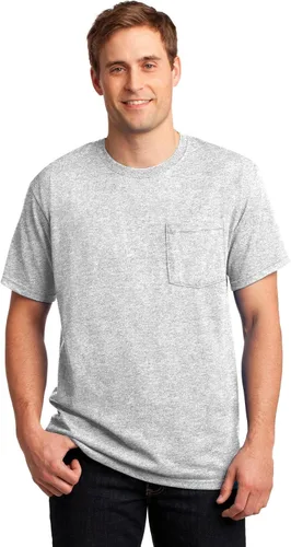 Vista 3 de Jerzees Camiseta pesada con cuello redondo y bolsillo en el pecho para hombre