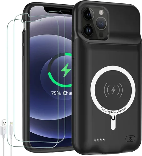 Vista 12 de Funda de batería para iPhone X/XS, 10000 mAh de alta capacidad, recargable, portátil, extendida, carga inalámbrica, compatible con iPhone X/XS/10