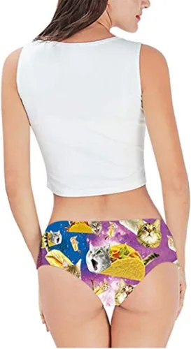 Vista 4 de Ropa interior divertida para mujer, ropa interior divertida para mujer, ropa interior divertida de gato para mujer