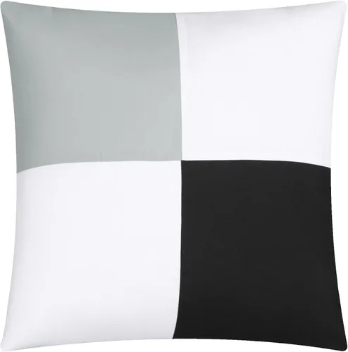 Vista 6 de Chic Home Danielle - Juego de edredón negro en una bolsa, tamaño King (24 piezas), ropa de cama bordada con bloques de color, edredón, sábanas