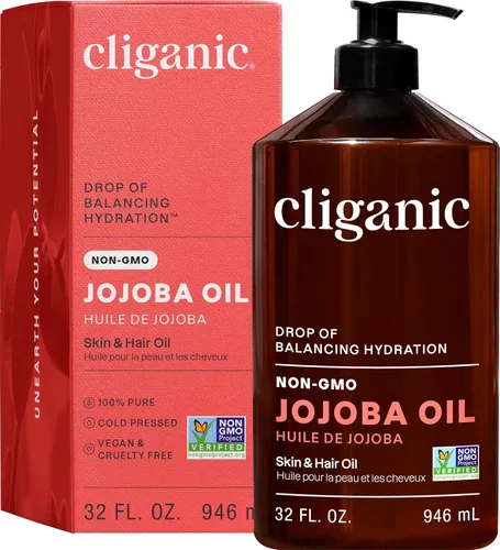 Vista 7 de Cliganic Aceite de Jojoba No GMO, a granel 16oz 100% Puro para Piel, Cabello y Rostro, Prensado en Frío, Natural, Sin Hexano - Relajante
