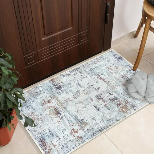 Vista 92 de GLN Rugs Bohemian - Troy - Alfombra de felpilla lavable a máquina, bohemio, lavable, antideslizante, alfombra de área de felpilla de pelo bajo