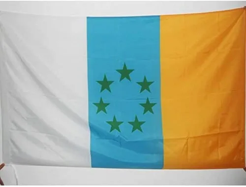 Vista 4 de AZ FLAG Bandera Independentista Canaria 3' x 5' para un poste - Banderas nacionalistas Canarias 35.4 x 59.1 in - Banner 3x5 ft con agujero