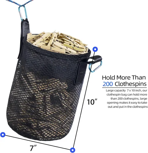 Vista 2 de Soporte para bolsa de ropa en el exterior, múltiples métodos de colgar, bolsa con cierre de cordón, ventilación y resistencia a la humedad
