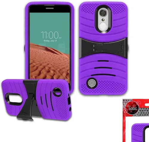 Vista 3 de TMAN Funda protectora híbrida de doble capa para LG K20 Plus, LG LV5, K10 (2017) (rosa)