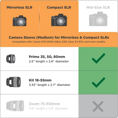 Vista 2 de USA GEAR Funda para cámara réflex digital con tecnología de DuraNeoprene, almacenamiento de accesorios y aberturas para correa – Funciona con Nikon