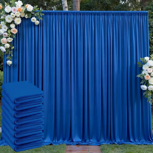 Vista 71 de Cortina de telón de fondo azul bebé de 10 x 8 pies sin arrugas para fiestas, cortinas de fondo de fotos de poliéster azul claro para cumpleaños