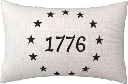 Vista 22 de Fundas de almohada de lino del 4 de julio de 1776, funda de almohada de lino para el Día de la Independencia, decoración de funda de almohada