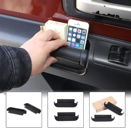 Vista 6 de Aunginsy Organizador de almacenamiento para manija de puerta de automóvil, compatible con Toyota FJ Cruiser 2007-2021, manija de puerta delantera
