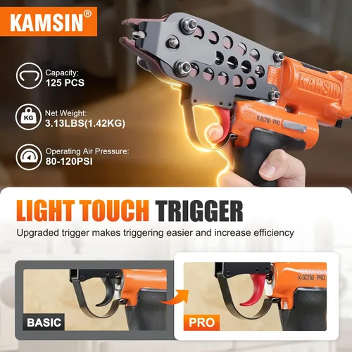 Vista 4 de K-SC760 PRO Pistola neumática de anillo de cerdo con gatillo mejorado calibre 16