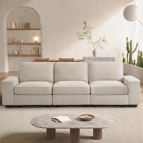 Vista 13 de TEKAMON - Sofá modular de 73" con almacenamiento en el asiento, sofá biplaza moderno de tela de chenilla para sala de estar, oficina, apartamento
