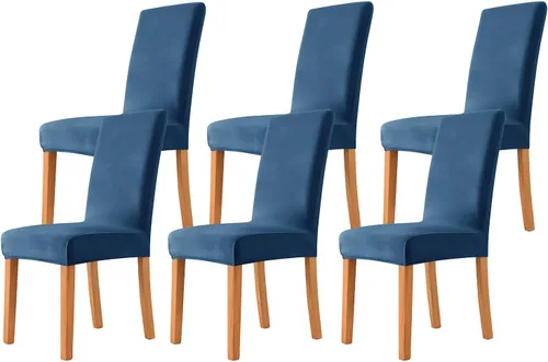 Vista 18 de Velvet Chair Covers Beige Gray, Stretch Dining Room Chair Covers 2 Pack, Super Fit Dining Chairs Slipcovers Spandex Washable Kitchen Parson Chair