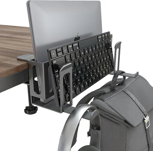 Vista 11 de NODOCA Almacenamiento de Laptop para Escritorio, Soporte Vertical de Laptop para Escritorio, Soporte Vertical de MacBook, con Soporte