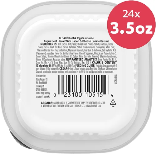 Vista 9 de Comida enlatada para perros adultos,sabor césar, Carne Beef #1 ingredient, easy to digest, no fillers or added sugar, complete & balanced, use as