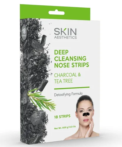 Vista 2 de Skin Aesthetics Máscara facial despegable de carbón y árbol de té, limpieza profunda, eliminación de poros, espinillas, cuidado de la piel coreano
