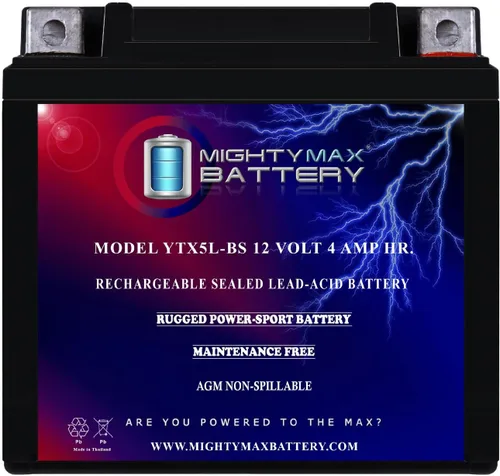 Vista 7 de Mighty Max Battery Reemplazo YTX5L-BS para batería de 12 V de 50 cc y 90 cc ATV Scooter