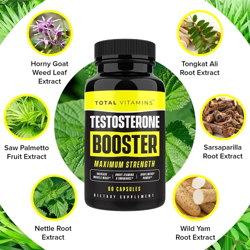 Vista 5 de Potenciador de testosterona - Suplemento de testosterona para hombres - Suplementos potenciadores masculinos - Refuerzo de testosterona para hombres