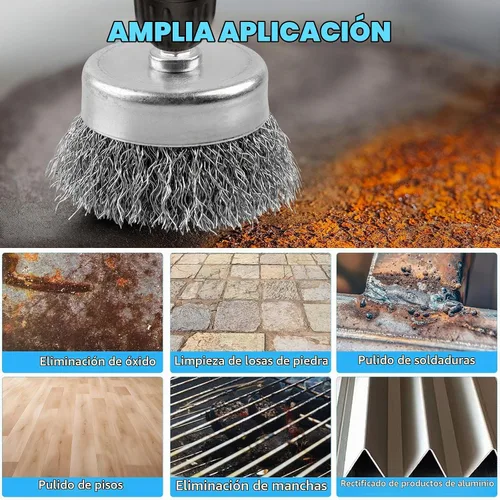 Vista 5 de Rocaris Paquete de 10 cepillos de alambre de 2 pulgadas con vástago