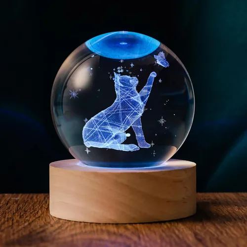 Vista 10 de Bola de Cristal 3D Axolotl de 60mm Axolotl Lámpara Nocturna de Juguete Regalos para Mujeres Esposa Novia Mamá Pareja Figura de Axolotl para Niñas