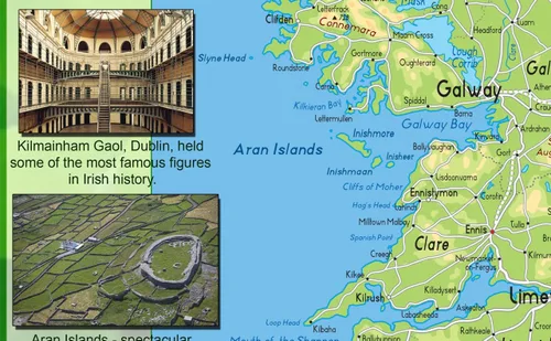 Vista 3 de Mapa Pictorial de Irlanda - 23.4 x 16.5 pulgadas - Papel laminado
