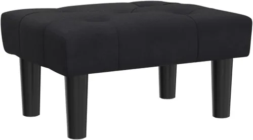 Vista 4 de HOUCHICS Reposapiés pequeño, otomano suave de terciopelo con patas de madera, reposapiés para sofá, asiento adicional para sala de estar, entrada