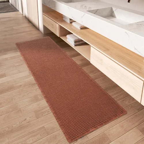 Vista 58 de AMOAMI Tapete de baño mejorado con diseño de gofre, súper absorbente, antideslizante, para suelo de baño, lavable a máquina, con borlas, tapetes