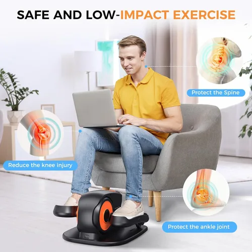Vista 5 de GUGTTR Under Desk Elliptical Machine, 2-in-1 Electric Leg Exerciser for Seniors, Quiet & Compact Pedal Exerciser with Remote, 12 Speed Elliptical