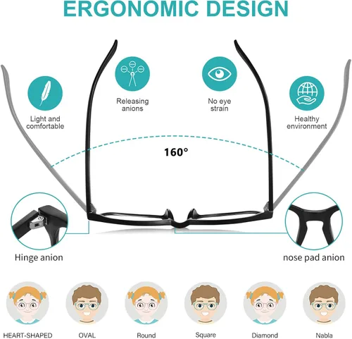Vista 3 de Okany Gafas de luz azul para niños, paquete de 3 lentes de bloqueo de luz azul para adolescentes, niños y niñas de 3 a 10 años, pantalla de Gris