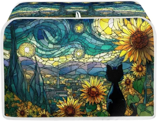 Vista 36 de Funda para tostadora Baxinh con estampado de mariposas y girasoles, 2 rebanadas, bandera americana, cubierta pequeña para electrodomésticos