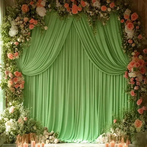 Vista 39 de Cortinas de fondo azul bebé de 8 x 10 pies para bodas, cortinas de fondo de poliéster sin arrugas, para baby shower, fiestas de cumpleaños
