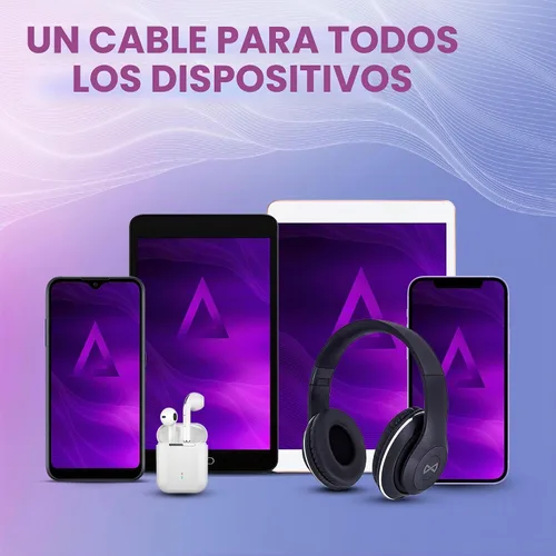 Vista 8 de Statik Cable de carga magnético 360, cargador tipo C 3 en 1, cable USB C a USB C, puntas micro USB e iProduct, adaptador USB A, cable de carga