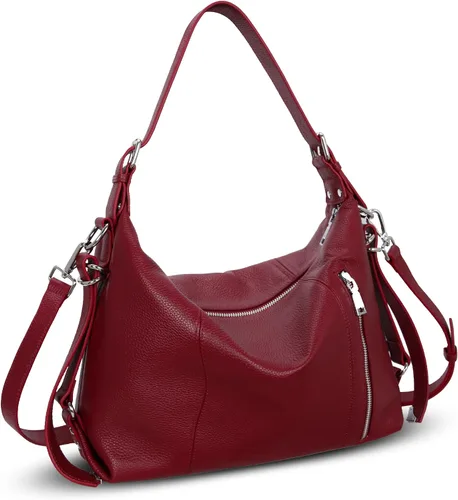 Vista 11 de Heshe - Bolso de cuero vintage para mujer, bolsos de diseño, con manija Soft, Genuine Leather
