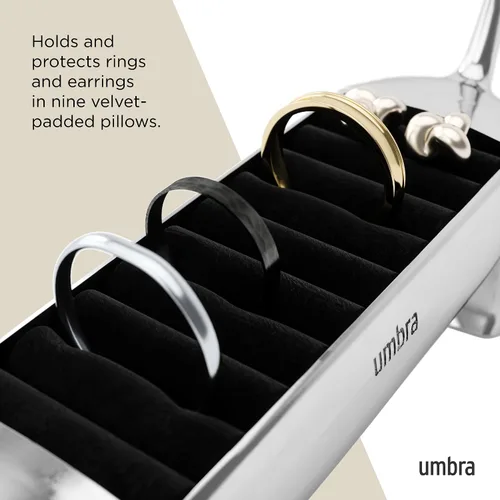 Vista 5 de Umbra Soporte para Anillos Dachsie - Regalo para Amantes de Perro Salchicha Dachshund Doxie - Almacenamiento de Joyas, Cromado