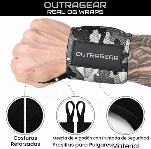 Vista 3 de 18" OG-Grade Wrist Wraps for Weightlifting – Heavy Duty Wrist Support with Thumb Loop & Lockdown Strap – Wrist Straps for Powerlifting, Bench Press