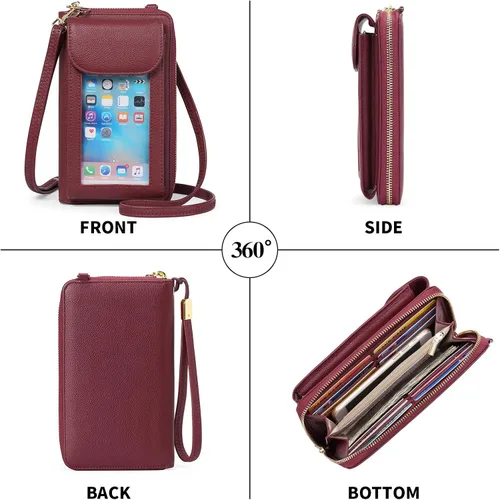 Vista 2 de FALAN MULE Bolso cruzado pequeño para teléfono celular para mujer, cartera de piel sintética