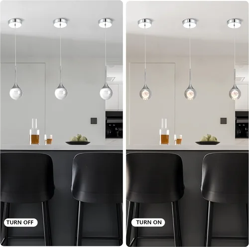 Vista 5 de Sedelan Lámpara colgante de cristal, iluminación moderna para isla de cocina, LED de 5 W, mini luz colgante, luces de isla de lujo para cocina