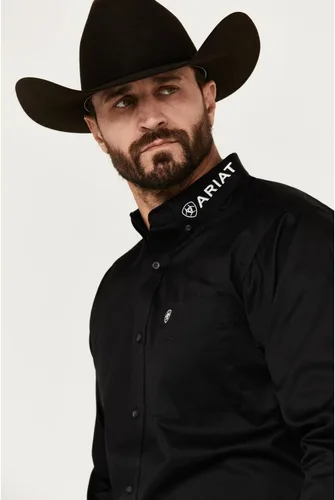 Vista 3 de Ariat Camisa ajustada de sarga con logotipo del equipo para hombre