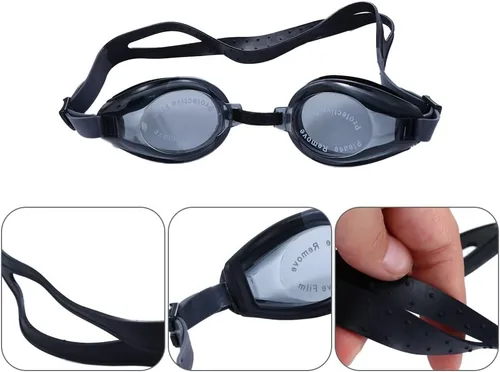 Vista 5 de Leadigol Gafas de natación unisex para adultos, gafas de natación, gafas de natación de silicona con tapones para los oídos, paquete de 2 gafas