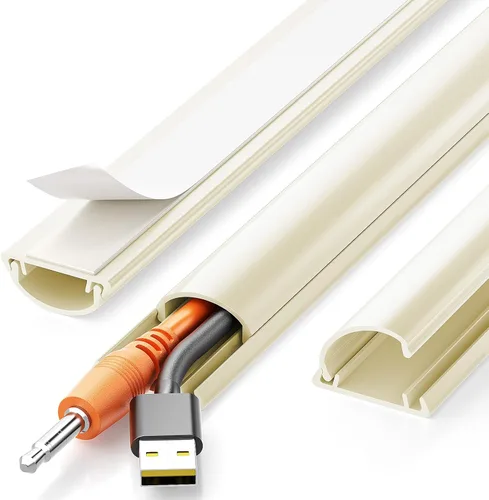 Vista 17 de Kit de ocultación de cables Delamu para pared con adhesivo, cubierta de alambre de múltiples funciones, 42.5 pulgadas para ocultar cables en Blanco