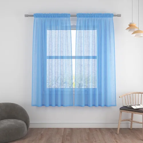 Vista 134 de UPOPO Paneles de Cortina Beige Pequeños Cortinas Transparentes de Gasa de 16 Pulgadas de Largo Cortinas de Cocina de Voile con Textura de Lino