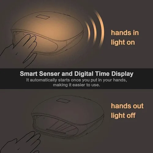 Vista 2 de Lámpara de uñas LED, secadora de uñas de 48 W para esmalte de uñas de gel con sensor inteligente para lámpara de curado de salón y hogar