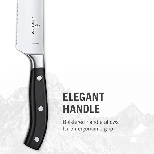 Vista 3 de Victorinox Grand Maitre - Cuchillo para pan y pastelería (10.25 pulgadas, hoja dentada forjada, mango negro)