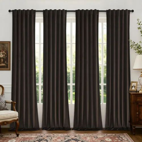 Vista 15 de MIULEE Navy Blue Velvet Curtains 4 Panels Set Back Tab 40 x 96 Inch Long Azul marino