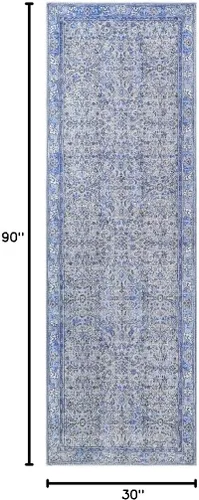 Vista 2 de Superior Alfombra de pasillo de interior para sala de estar, dormitorio, cocina/comedor, oficina, única, alfombras con respaldo de algodón