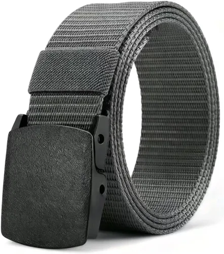 Vista 10 de Cinturón táctico para hombre, correa de nailon con hebilla de plástico de liberación rápida, cinturón de utilidad extra largo de 50 pulgadas