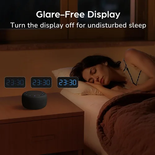 Vista 10 de BUFFBEE Reloj despertador con altavoz Bluetooth con radio FM, sonido de alta fidelidad, atenuador de rango completo, radio despertador enchufado