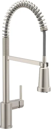 Vista 21 de Moen Align 5923BLS Grifo de cocina desplegable con resorte de una sola manija de acero inoxidable con aerosol desplegable y Power Boost, grifo