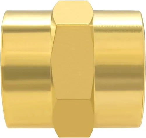 Vista 5 de Hooshing 2 unids 1/2 "x 1/2" NPT acoplador hembra de latón sólido hexagonal pezón acoplamiento de tubería